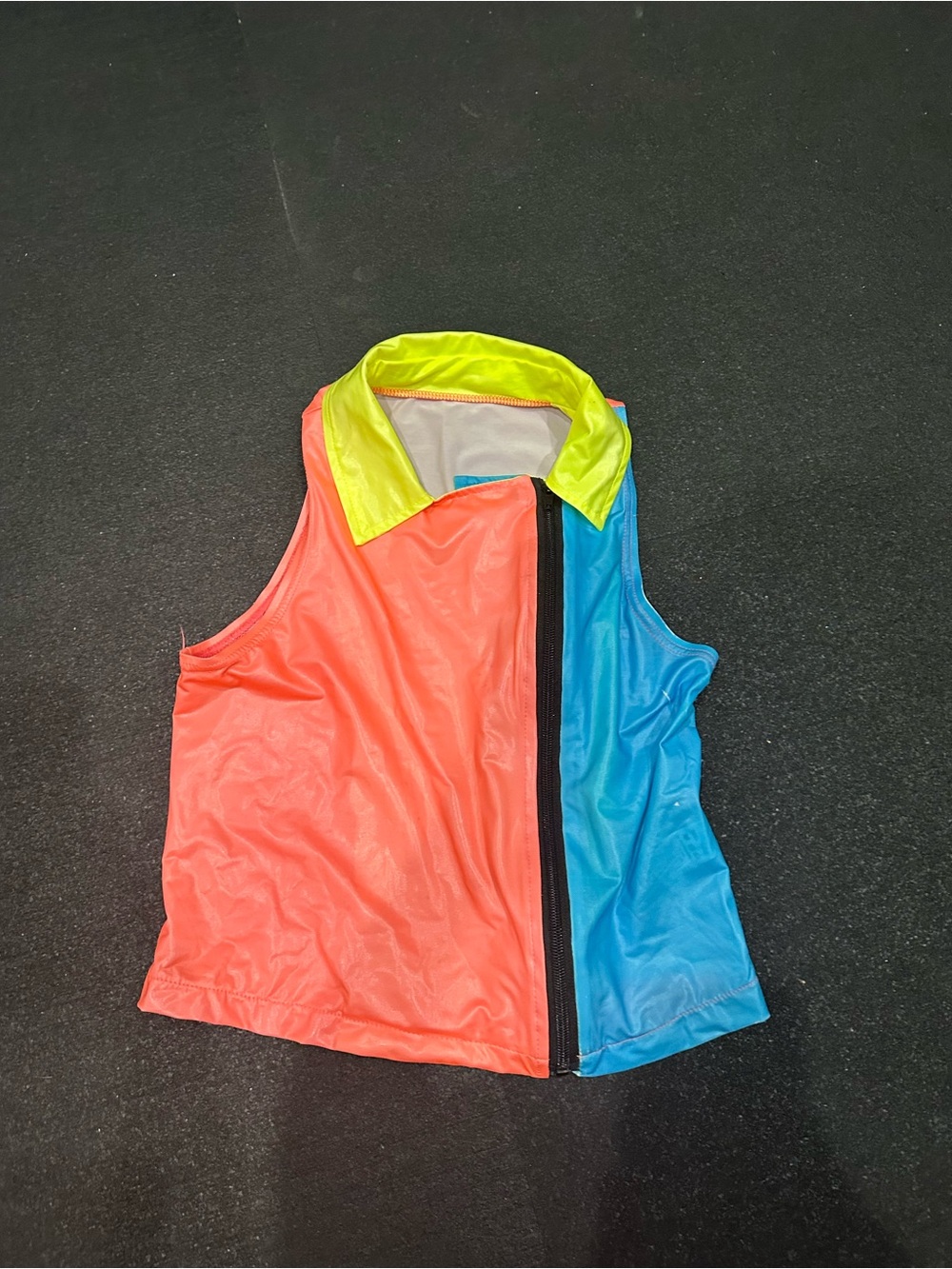 Weissman Neon Colorblock Dance Vest - Coral, Blue & Neon Yellow